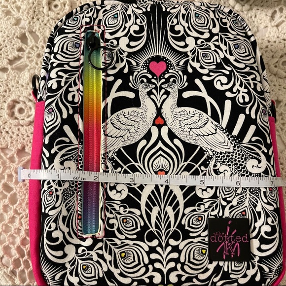 Colorful Peacock Rainbow Convertible Backpack Sling - Picture 10 of 15